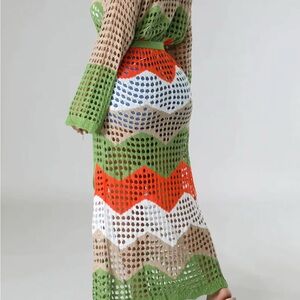 Colorful Crochet Maxi Dress